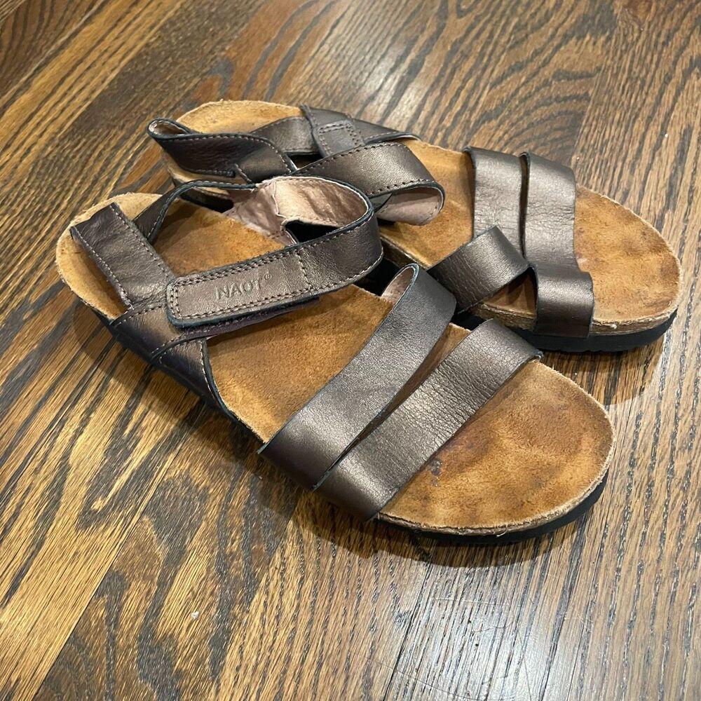 NAOT Bronze Leather Adjustable Kayla Sandals